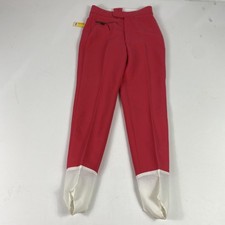Vintage Bogner Ski Pants Womens 10 Red Wool Blend Stirrup Snow Stretch Lined USA