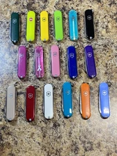 Lot of 17 Victorinox 58mm CLASSIC SD Swiss Army Knives Multi Solid Transparent