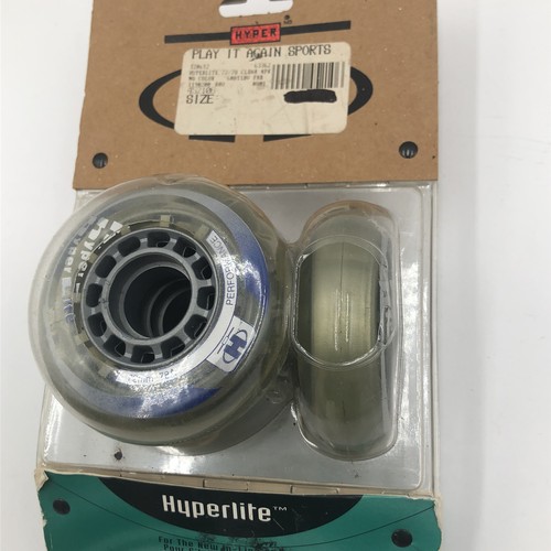 Hyper Hyperlite Roller Blade Inline Skate Wheels Set of 4 76mm 78A Clear Wheels - Picture 4 of 12