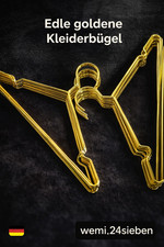 Edle Metall Kleiderbügel Gold 25 cm 10 Stück mit Einkerbung für Kinderkleidung