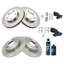 Front & Rear Semi-Metallic Brake Pad & Rotor Kit w/Chemicals
