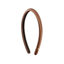 Thin Silk Headband Satin Hairband Non Slip Comfortable for Women Brown