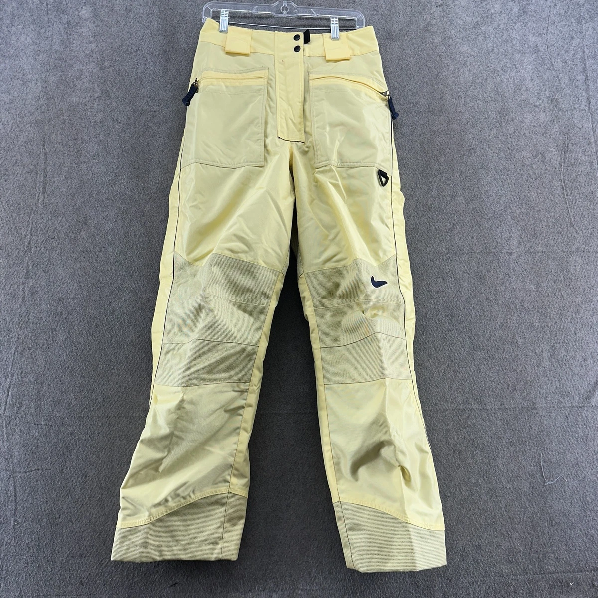 Nike ACG Snow Pants Womens M Yellow Swoosh Logo Storm Fit Skiing