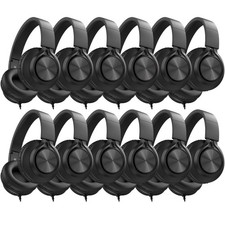 Headphones Wired 12-Pack Bulk for Students K-12 Classroom  Adjustable, Foldabl...