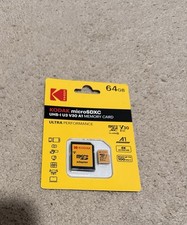 KODAK 64GB UHS-I U3 V30 A1 MicroSDXC Card with Adapter