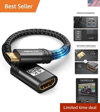 High-Speed Mini HDMI Adapter - 4K 60Hz with Gold-Plated Connectors for Longevity