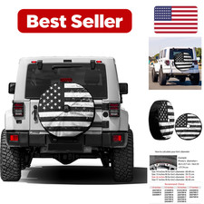 Spare Tire Cover - Black And White 17 With Backup Camera Hole For Trailer Rv