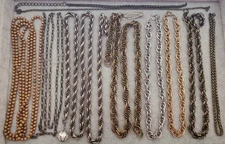 Vintage Victorian Revival Necklace Watch Chain Wear Repair Parts Lot 406 Grams