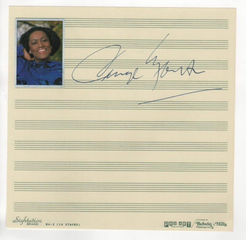 JESSYE NORMAN Hand Signed Autograph renowned opera singer recitalist