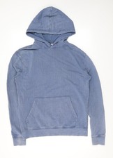 Topman Herren Pullover Hoodie blau Baumwolle Gr&ouml;&szlig;e XS