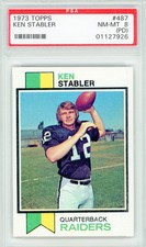 1973 TOPPS FOOTBALL # 487 KEN STABLER   PSA 8 PD   NM-MT  Q