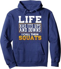 Funny Fitness Gym Workout Weights Squat Cool Lover Unisex Hooded Sweatshirt