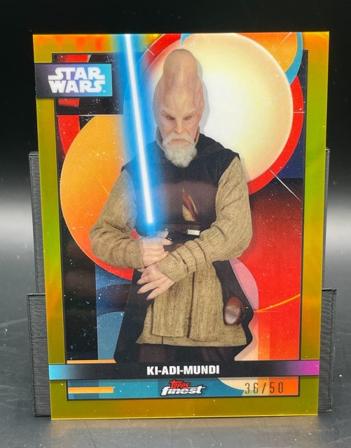 2025-26 Topps Finest Star Wars #F-19 Ki-Adi-Mundi Gold Refractor /50