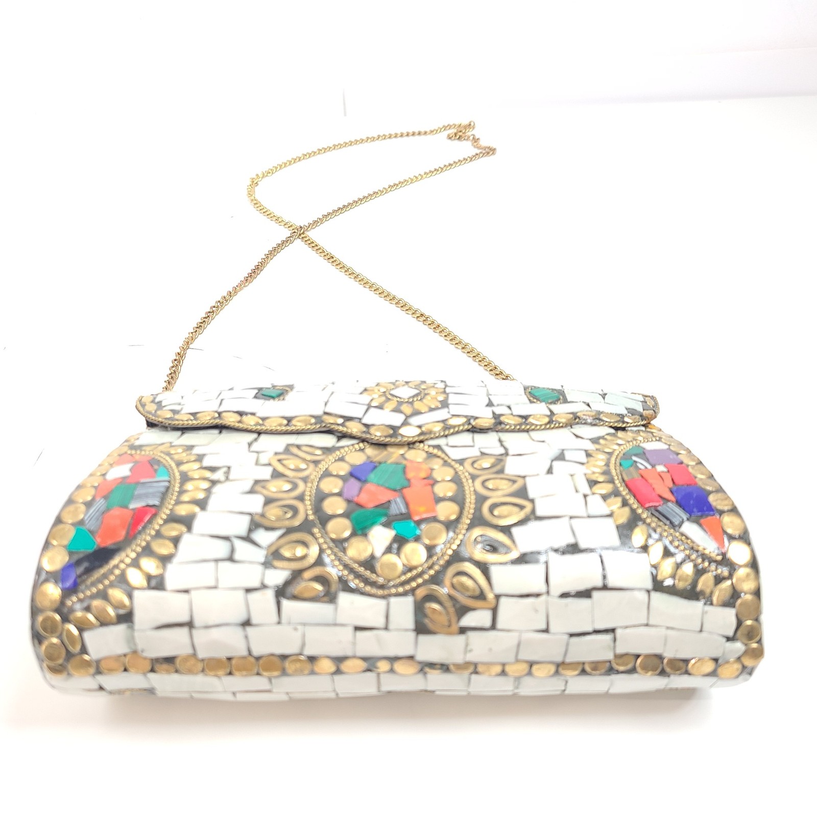 Equal Hands Multi-colored Stone Purse Handbag wit… - image 3