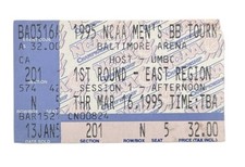 Vtg 1995 NCAA Maryland Terps vs UMBC Georgetown Old Dominion Basketball Ticket