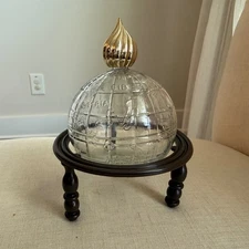 Avon Tribute World Globe After Shave Bottle Empty Glass Globe with Stand VTG 70s