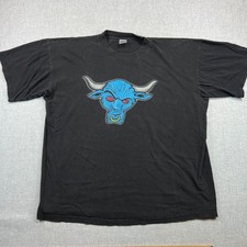 Vintage 90s The Rock Layin' The Smack Down Bull T-Shirt WWF Wrestling Mens 2XL