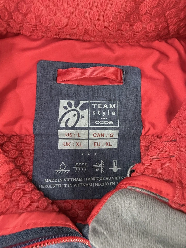 Chaqueta Softshell Chickfila Oobe Azul Equipo Empleado Cremallera Completa Talla GRANDE Uniforme Foto 4 de 4