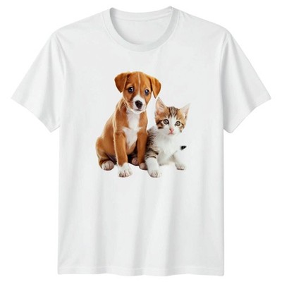 Welpen und Kätzchen Freunde T-Shirt Katze Hund Liebhaber Tiere Geburtstag Geschenk Ihn Sie