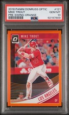 2018 PANINI DONRUSS OPTIC ORANGE #121 MIKE TROUT 122/199 PSA 10