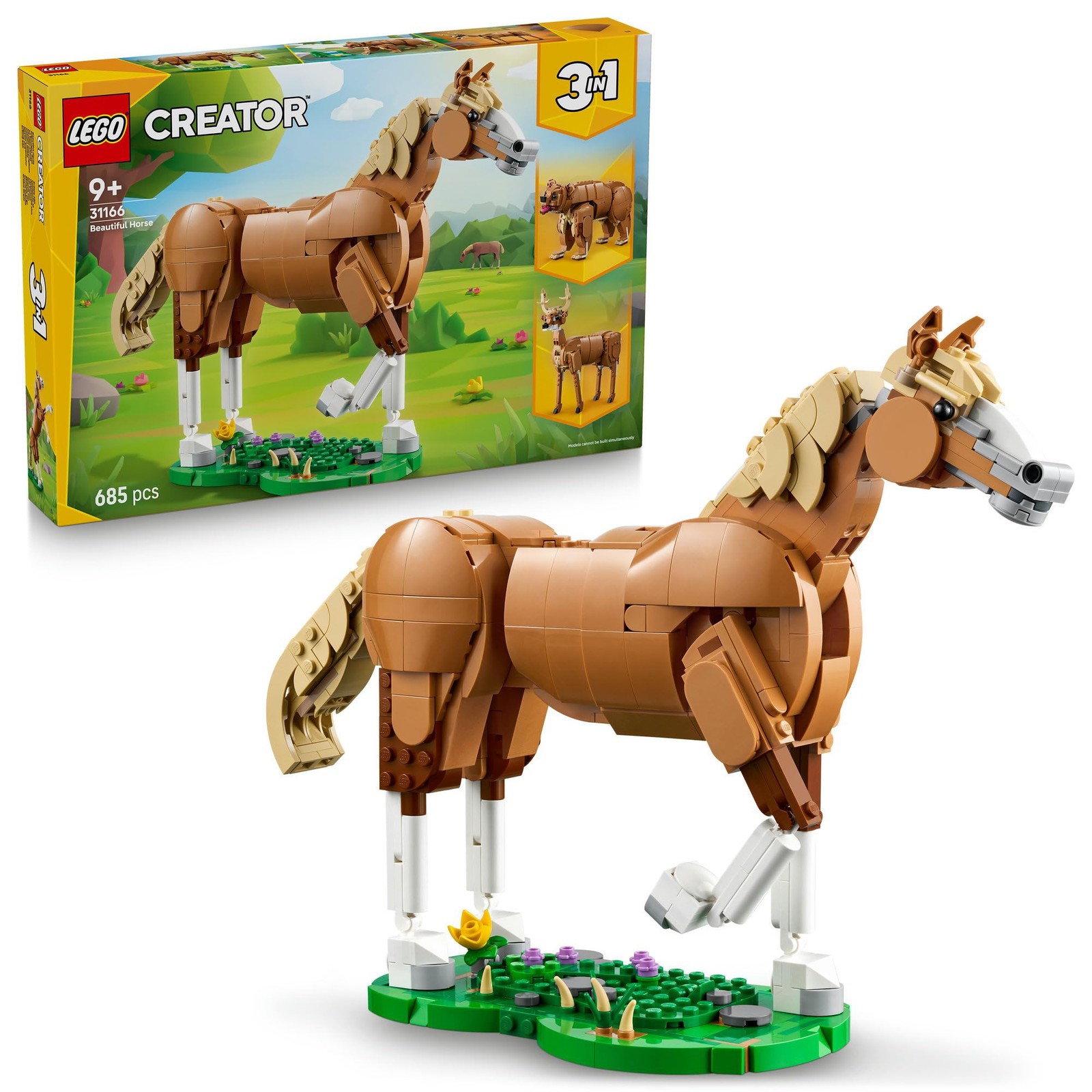 LEGO 31166 Creator 3in1 Beautiful Horse Toy - Animal Figure Transforms into a...