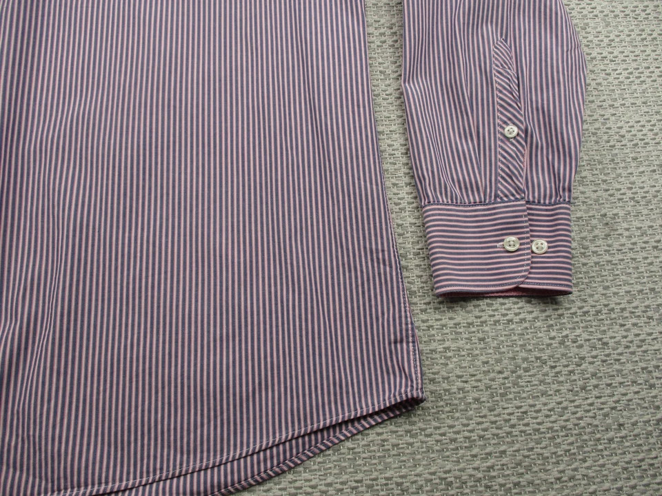 Camisa Penguin Munsingwear Para Hombre Grande 17-36/37 Calce Ajustado Manga Larga Vestido a Rayas Foto 2 de 4