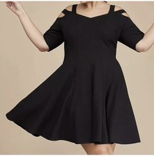 Black Dress Women's Size 28 Off Shoulder Fit & Flare Sweetheart Neck party, date