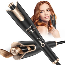 Febfoxs LS-H1026 Curling Iron Professional with 1" Large Rotating Barrel, Black