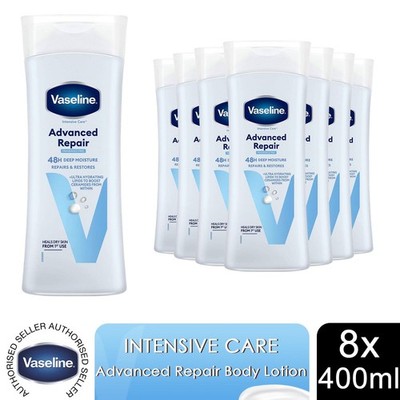 Vaseline Intensive Care Body Lotion Advanced Repair ohne Duft 400ml, 8er Pack