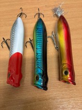 3 pack Tsunami Talkin' Surface Popper XD 8" Xtra Distance Hard Lure Tuna GT