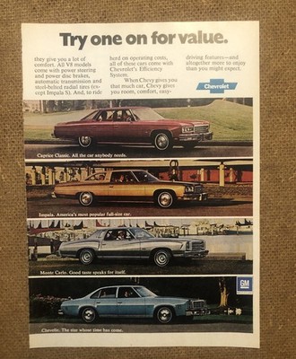 Vintage Chevy V8 Car Automobile Magazine Ad 0C25