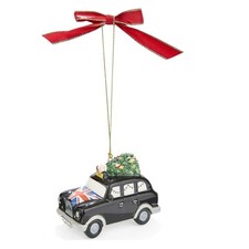 Spode Christmas Tree Brit Taxi Ornament - Dolomite Festive Holiday Decor Accent
