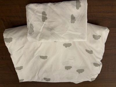 Pillowfort White With Grey Clouds Duvet Size: TWIN Kids Bedroom Bedding