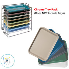Dental Medical Chromed Steel Instrument Tray Rack 8 for Size B Trays Or B Trays