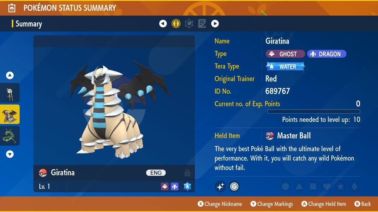 ✨ SHINY ✨ Event Giratina 6IV Level 1 ✨ Pokemon Scarlet & Violet ✨ FAST  DELIVERY