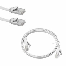 Cat6 Flat Snagless Ethernet Patch Network LAN Cable 550MHz RJ45 UTP 3FT White