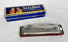 Vintage Atta Boy FR Hotz Germany Harmonica in Box 1894 Anniversary Paris 1900