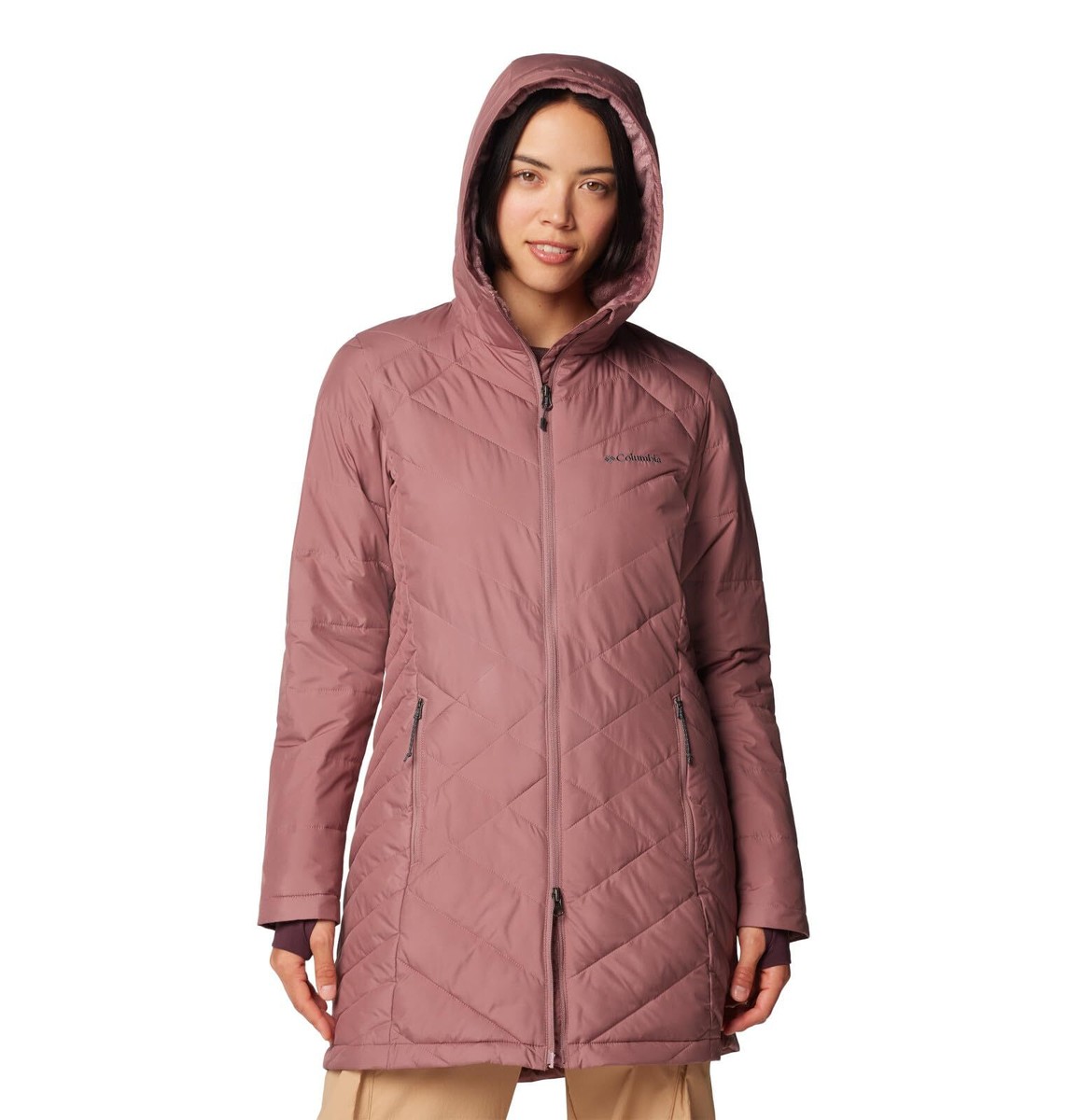 Columbia Heavenly Long Hooded Puffer Jacket, Fig - Size Small | eBay