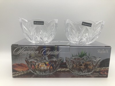 Shannon Crystal By GODINGER Dorset Crystal Candy Nut Dish 2-1/2  Tall New