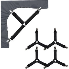 4-Pack Mattress Sheet Corner Fastener Straps Clips Suspender Holder Gripper