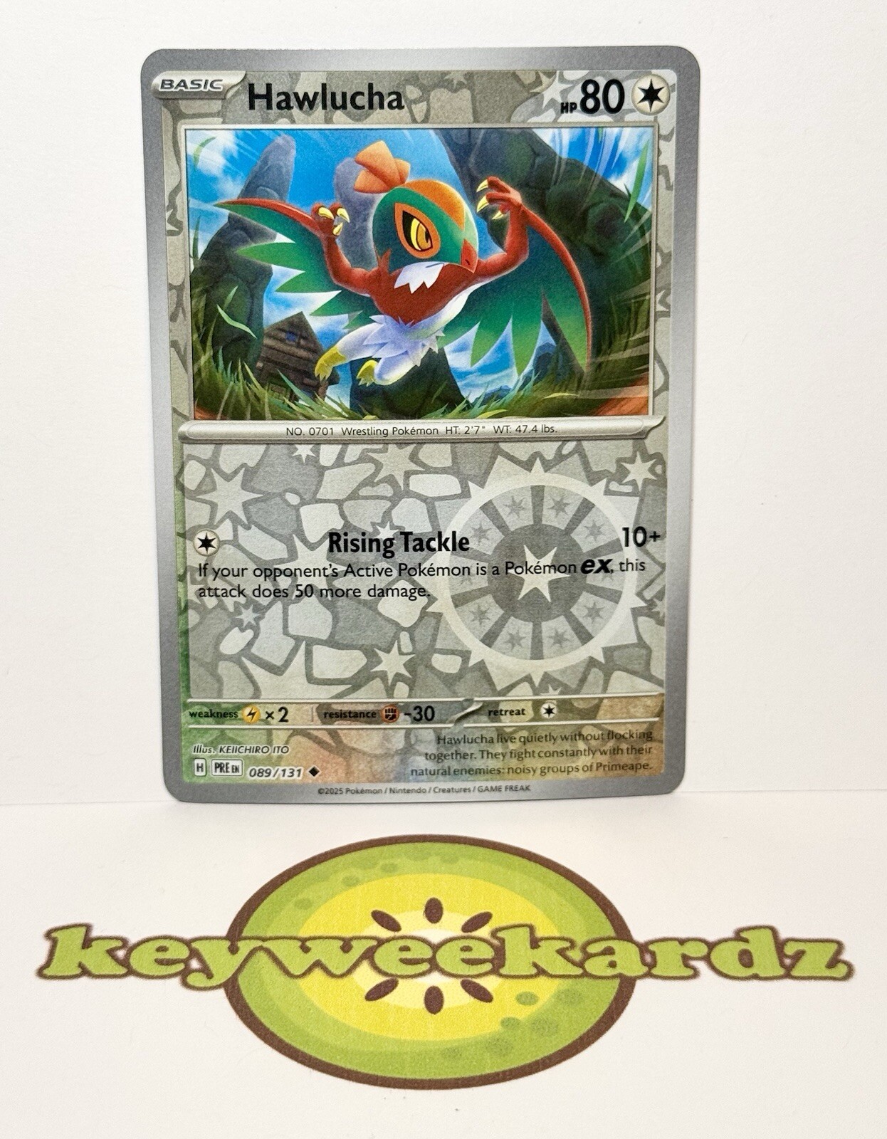 2025 Hawlucha 089/131 Sv: Prismatic Evolutions - REVERSE HOLO - NEAR MINT 🥝
