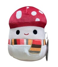 Squishmallows Malcolm The Mushroom 8" Striped Scarf Fall Holiday Plush NWT
