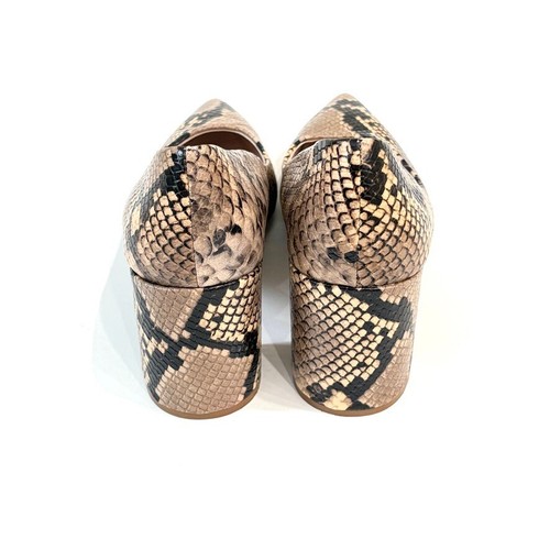 ZARA Womens Block Heel Pointed Toe Python Print Leather Pump Size 37 US 7 - Picture 7 of 8
