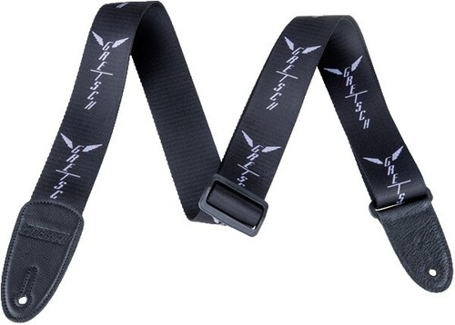 Moody Leather Backed 2.5 Std Guitar Strap - Black / Blue Logo | eBay