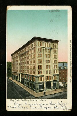 Novelty postcard Gold trimmed Windows scenes Bay State Building ...
