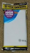U.S. DIVERS WOMEN HIGH VOLUME SILICONE SWIM CAP - WHITE New In Package 