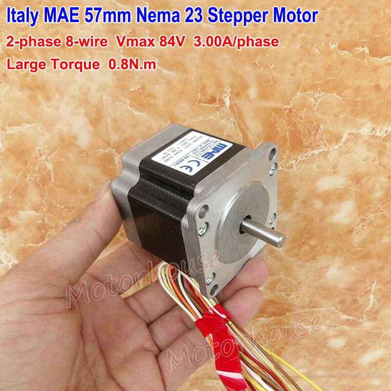 Italy MAE NEMA 23 2-phase 4 8-wire 57mm CNC Stepping Stepper Motor Large  Torque