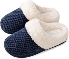 ULTRAIDEAS Blue Women's Comfy Coral Fleece Memory Foam Slippers SZ 11-12