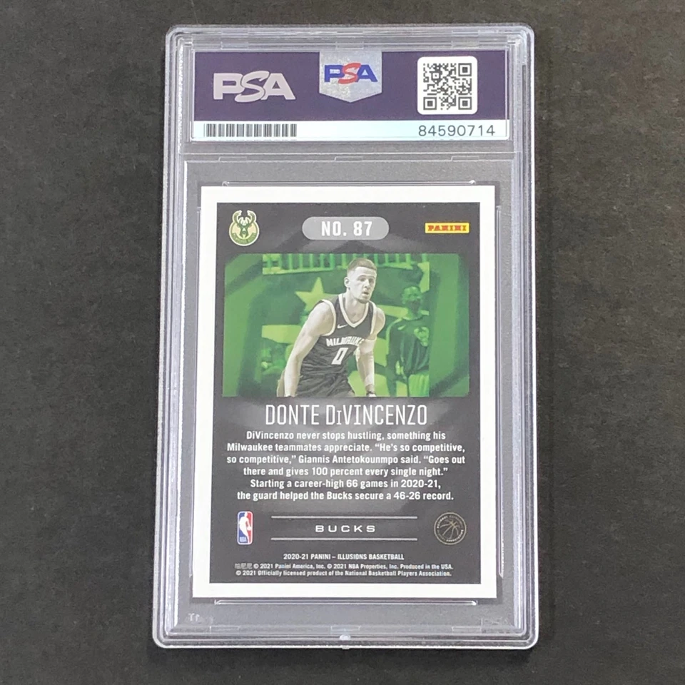 2020-21 Panini Illusions #87 DONTE DIVINCENZO Signed Card AUTO PSA/DNA Slabbed B - Image 2 of 2