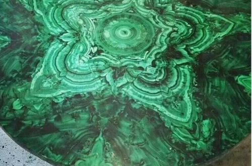 Tavolo centrale gioco pietra malachite casuale rotondo 36" piano moderno bar caffè scrivania - Foto 5 di 7
